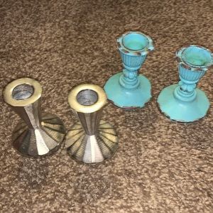 Candlestick holders. 2 sets.